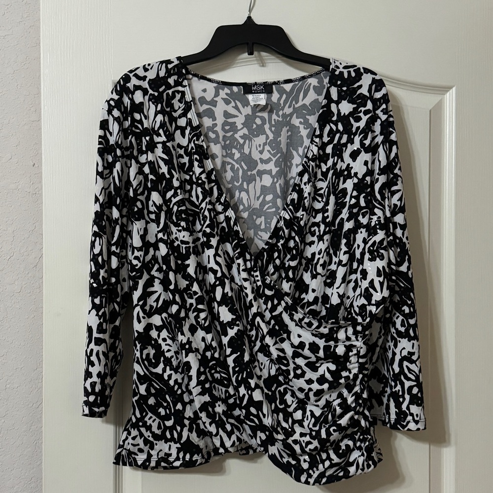 MSK Plus Size Dressy Cocktail Top/Blouse-3X